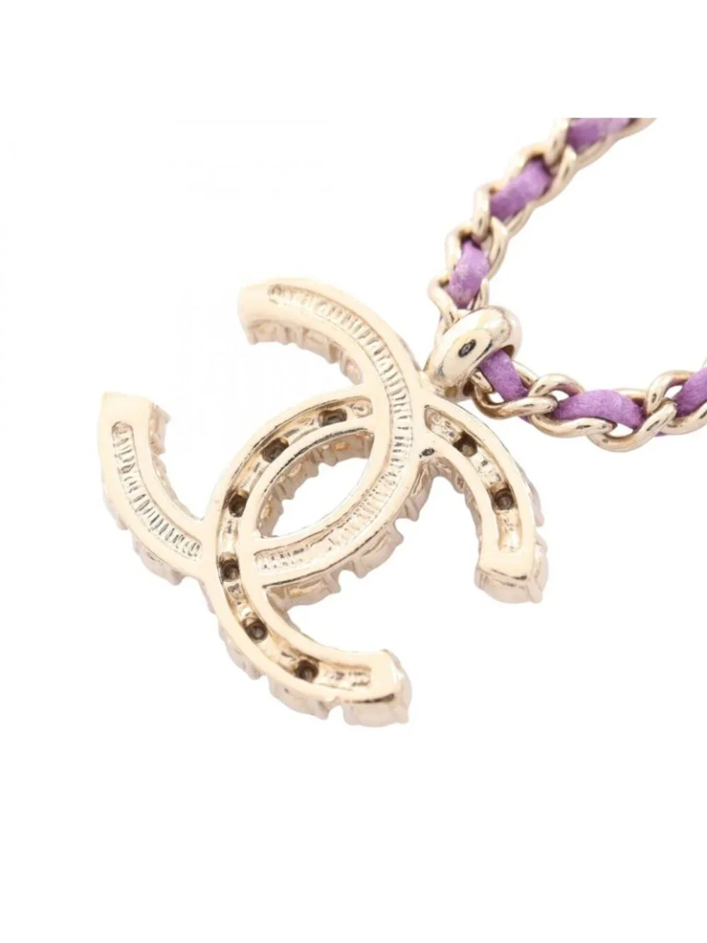 Chanel Necklace CC Logo Leather